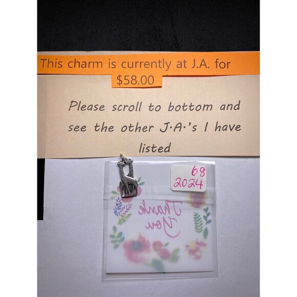 Giraffe's Charm, Sterling Silver, James Avery with Cut Jump ring, No Box.#68 - Picture 5 of 6